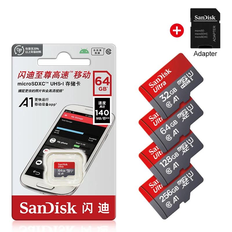 SanDisk Ʈ A1 ޸ ī, ũ SD ī, UHS-I Ŭ 10 ̴ TF, SD , 128GB, 64GB, 32GB, 100 Mb/s, Ʈ 10 ,  